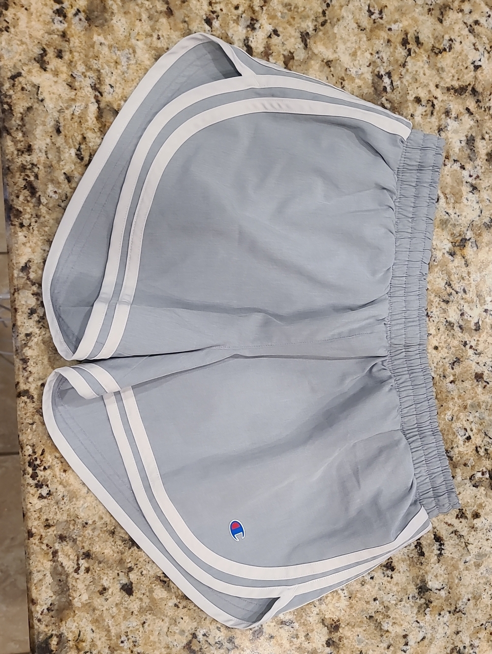 Champion Light Gray Athletic Shorts with White Trim